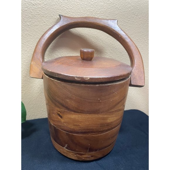 Vintage Mid Century Modern  Ice Bucket With Lid And Handle - Picture 3 of 7